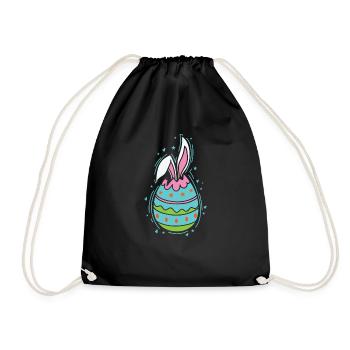 Easter Egg with an Easter Bunny Spring - Drawstring Bag - black - Front