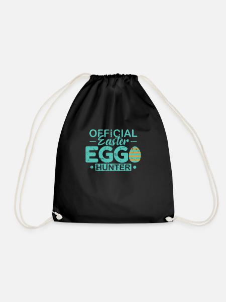Official Easter Egg Hunter Easter Bunny - Drawstring Bag - black