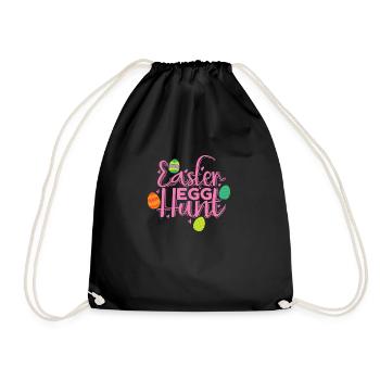 Easter Egg Hunt Easter Bunny Spring - Drawstring Bag - black - Front
