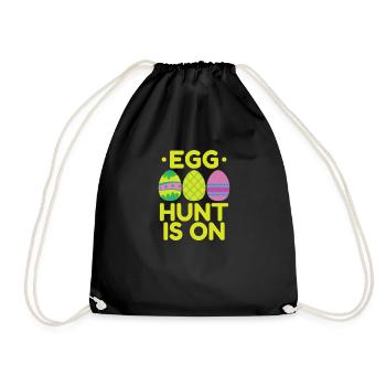 Egg Hunt is on Easter Colorful Easter Eggs - Drawstring Bag - black - Front