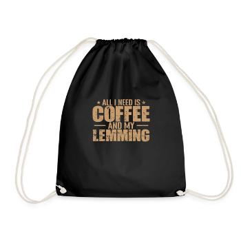 All I need is Coffee and my Lemming Nagetier - Turnbeutel - Schwarz - Vorne