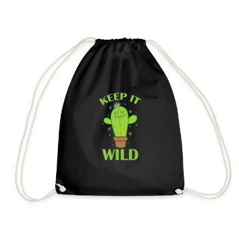 Gardez-le plante de cactus sauvage - Sac de sport léger - noir - Devant