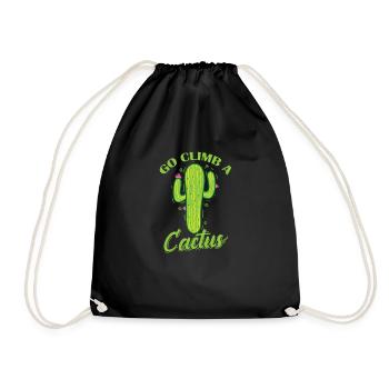 go Climb a Cactus Plant - Drawstring Bag - black - Front
