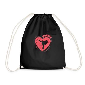Heart with karate and martial arts - Drawstring Bag - black - Front