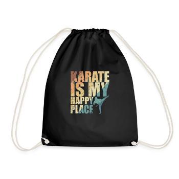 Karate is my Happy Place - Drawstring Bag - black - Front