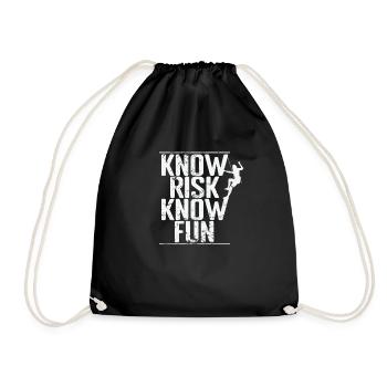 Know Risk Know Fun Bouldern - Turnbeutel - Schwarz - Vorne