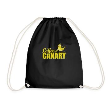 Coffee and Canary Bird - Drawstring Bag - black - Front