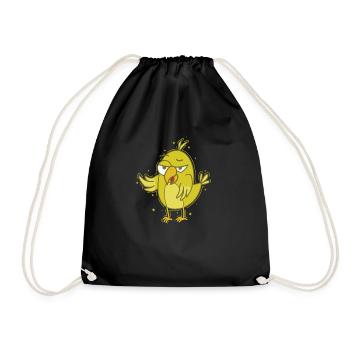 crazy canary - Drawstring Bag - black - Front