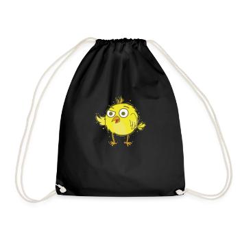 yellow canary - Drawstring Bag - black - Front
