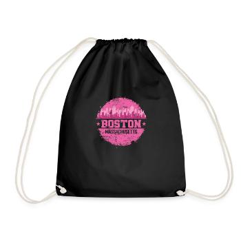 Boston, Massachusetts City in the United States - Drawstring Bag - black - Front