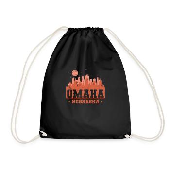 Omaha Nebraska City in the USA - Drawstring Bag - black - Front