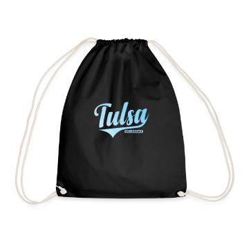 Tulsa, Oklahoma - Drawstring Bag - black - Front