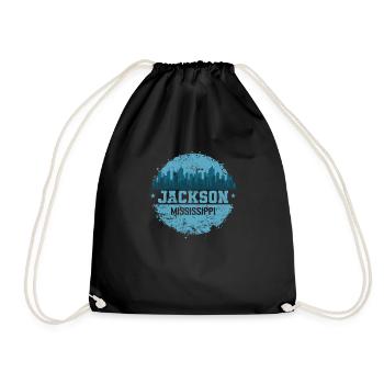 Jackson, Mississippi, a city in Jackson, Mississippi - Drawstring Bag - black - Front