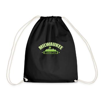 Milwaukee, Wisconsin, a city in Wisconsin - Drawstring Bag - black - Front