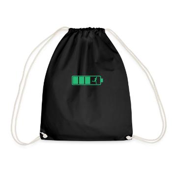 Landing the battery while jogging - Drawstring Bag - black - Front