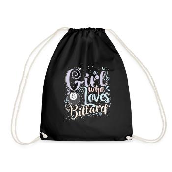 Girl who Loves Billiards - Drawstring Bag - black - Front