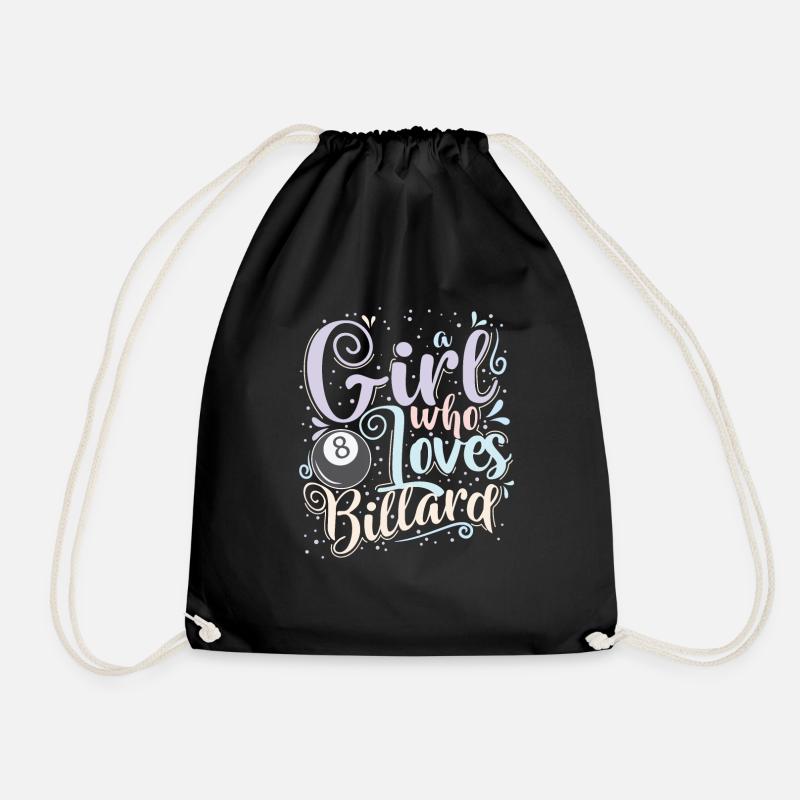 Fille qui aime le billard - Sac de sport léger - noir