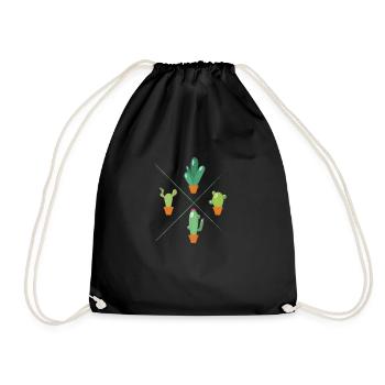 Jardinage de quatre cactus - Sac de sport léger - noir - Devant