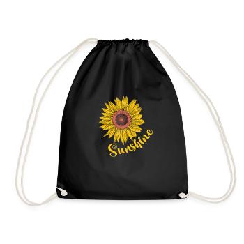 Sunshine Garden Plant Sunflower in Summer - Drawstring Bag - black - Front