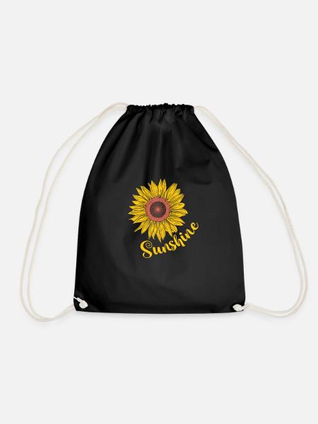 Sunshine Garten Pflanze Sonnenblume im Sommer - Turnbeutel - Schwarz
