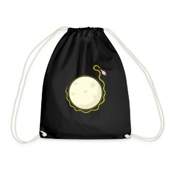 Rocket orbits the moon - Drawstring Bag - black - Front