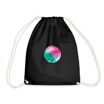 Tennis colorful ball - Drawstring Bag - black - Front