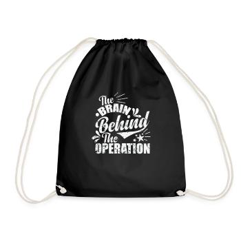 The Brain Behind the Operation - Drawstring Bag - black - Front