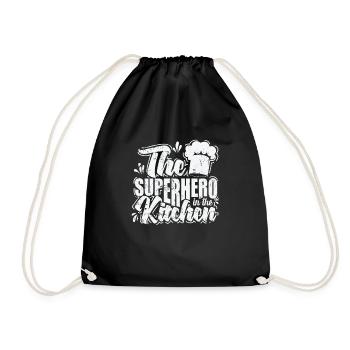 The Superhero in the Kitchen - Drawstring Bag - black - Front