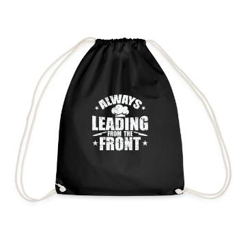 Always Leading from the Front - Turnbeutel - Schwarz - Vorne