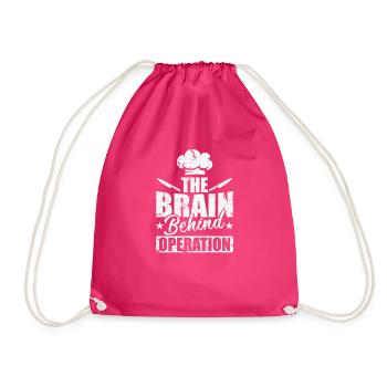 The Brain Behind Operation - Turnbeutel - Fuchsia - Vorne