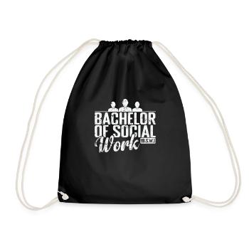 Bachelor of Social Work Soziale Unterstützung - Turnbeutel - Schwarz - Vorne