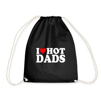 I Love Hot Dads - Turnbeutel - Schwarz - Vorne