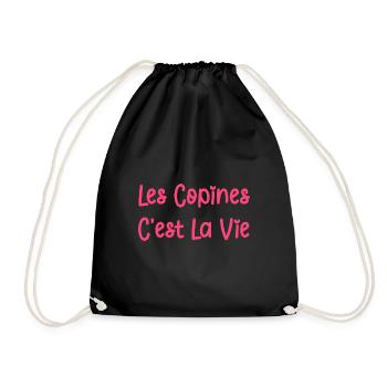Les copines c'est la vie - Sac de sport léger - noir - Devant