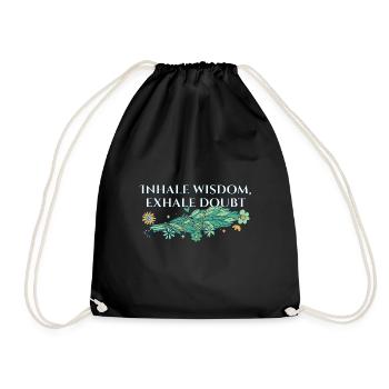 Inhale Wisdom Exhale Doubt Sage Healing Smudge - Drawstring Bag - black - Front
