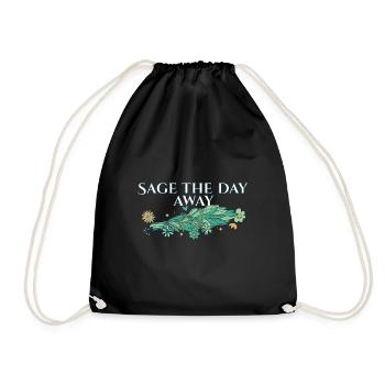 Sage The Day Away Smudge Sticks Healing Burning - Drawstring Bag - black - Front