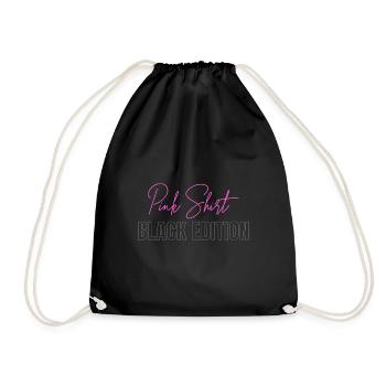 Pink Shirt - Black Edition: Funny design - Drawstring Bag - black - Front