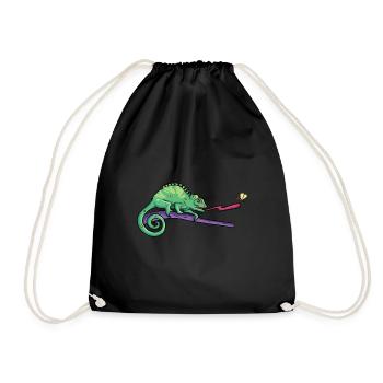 Lézard caméléon Reptile Herpétologiste - Sac de sport léger - noir - Devant