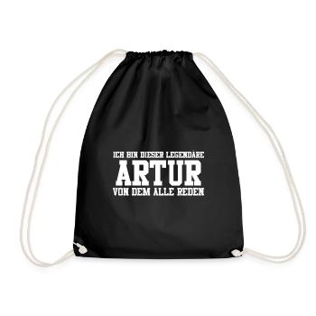 Artur Name Design - Turnbeutel - Schwarz - Vorne
