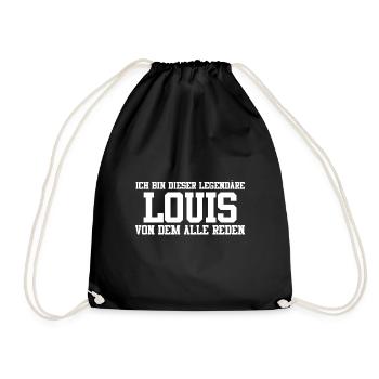 Louis Name Design - Turnbeutel - Schwarz - Vorne