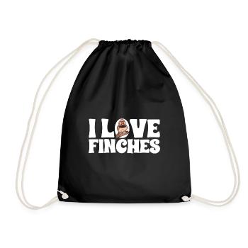 Zebra Finches Bird Zebra Finch - Drawstring Bag - black - Front