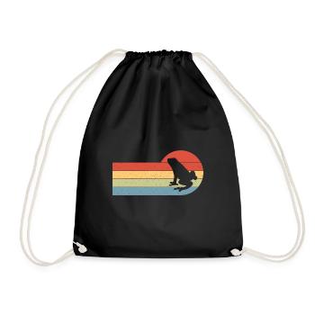 Frog Herpetologist Retro Toad Lover Vintage - Drawstring Bag - black - Front