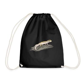 Leopard Gecko Reptile Pet Gecko - Drawstring Bag - black - Front