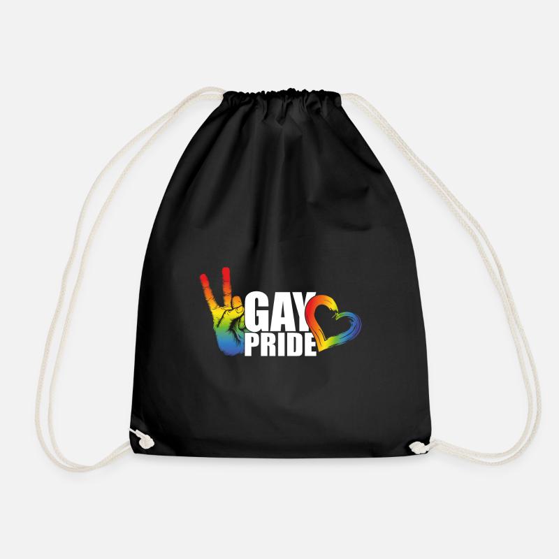 Gay Pride LGBT - Drawstring Bag - black