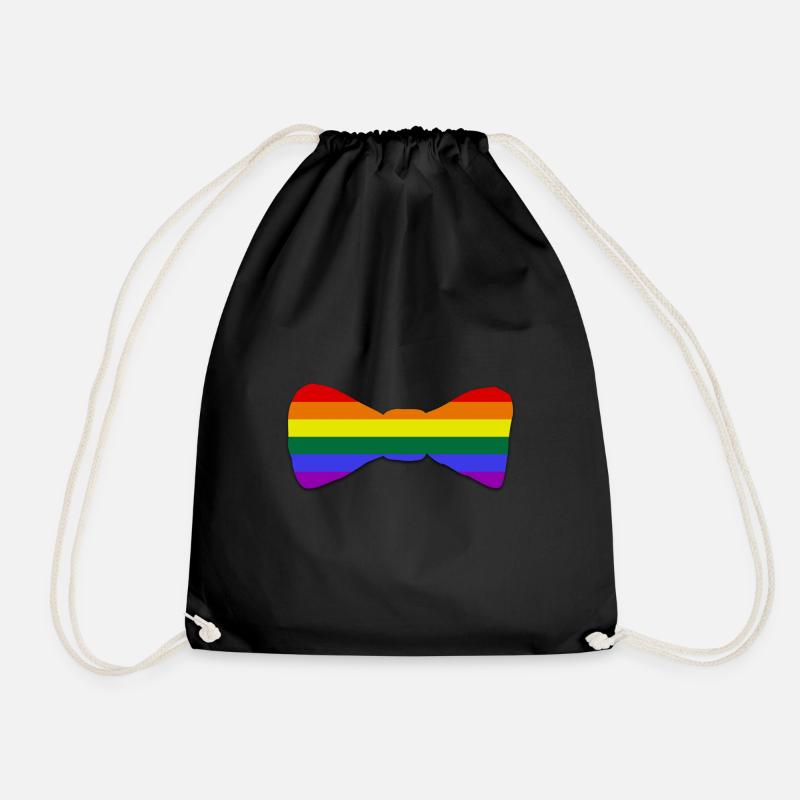 LGBTQ Regenbogen Fliege Bow Tie CSD Gay Pride - Turnbeutel - Schwarz