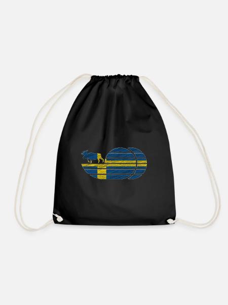 Schweden Elch Flagge Retro Vintage Geschenkidee - Turnbeutel - Schwarz