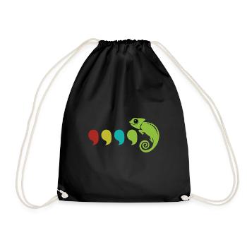 Chameleon Reptiles Wildlife Biologist Poison - Drawstring Bag - black - Front