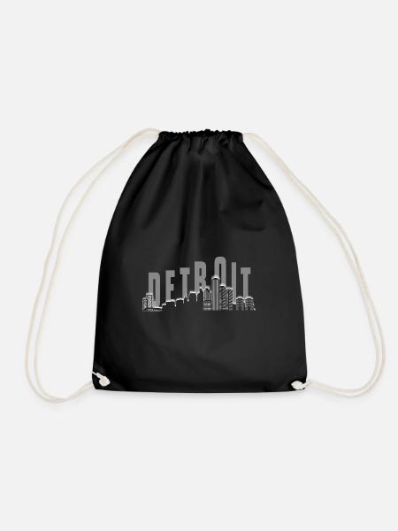 Detroit Skyline - Turnbeutel - Schwarz
