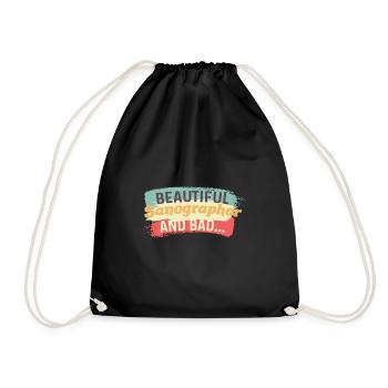 Beautiful Sonograph Ultrasonic Technician Gift - Drawstring Bag - black - Front