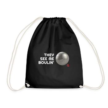 Boule Sport Funny Sayings Boccia Outfit Summer - Drawstring Bag - black - Front