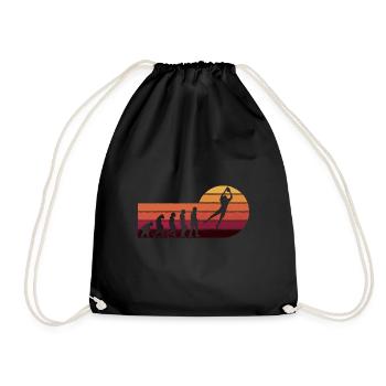 Rugby Ball Sport Player Retro Evolution Rugby Team - Drawstring Bag - black - Front